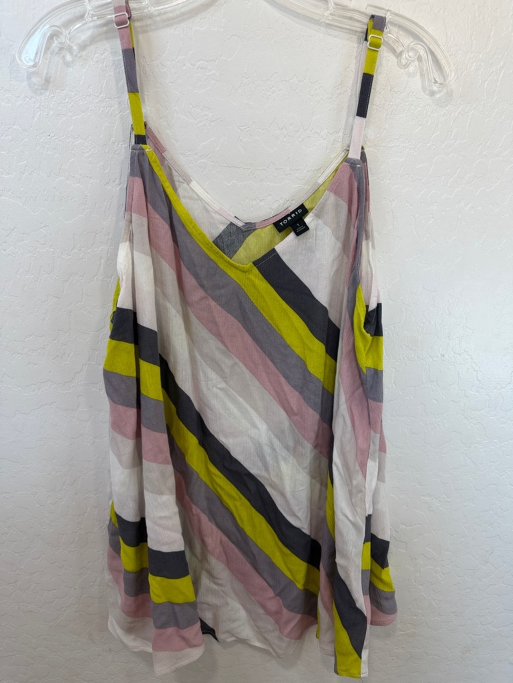Torrid Sophie Crinkle Gauze Swing Cami Tank Top Size 1 (xl) multi stripe women’s